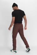 Купить Утепленные спортивные брюки мужские коричневого цвета 882116K, фото 5