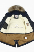 Купить Куртка парка зимняя подростковая для мальчика темно-синего цвета 8836TS, фото 3