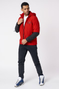 Купить Куртка мужская с капюшоном красного цвета 88601Kr, фото 4