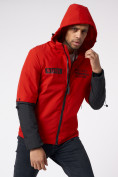 Купить Куртка мужская с капюшоном красного цвета 88601Kr, фото 9