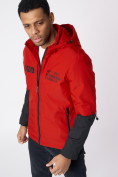 Купить Куртка мужская с капюшоном красного цвета 88601Kr, фото 10