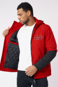 Купить Куртка мужская с капюшоном красного цвета 88601Kr, фото 13