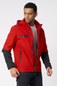 Купить Куртка мужская с капюшоном красного цвета 88601Kr, фото 7