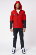 Купить Куртка мужская с капюшоном красного цвета 88601Kr, фото 5