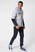 Купить Куртка мужская с капюшоном светло-серого цвета 88601SS, фото 8