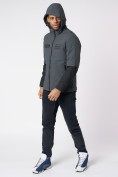 Купить Куртка мужская с капюшоном темно-серого цвета 88601TC, фото 6
