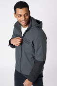 Купить Куртка мужская с капюшоном темно-серого цвета 88601TC, фото 8