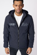 Купить Куртка мужская с капюшоном темно-синего цвета 88601TS, фото 4
