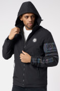Купить Куртка мужская с капюшоном черного цвета 88602Ch, фото 10