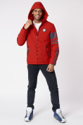 Купить Куртка мужская с капюшоном красного цвета 88602Kr, фото 2
