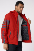 Купить Куртка мужская с капюшоном красного цвета 88602Kr, фото 17