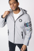 Купить Куртка мужская с капюшоном светло-серого цвета 88602SS, фото 10
