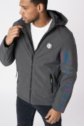 Купить Куртка мужская с капюшоном темно-серого цвета 88602TC, фото 6