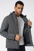 Купить Куртка мужская с капюшоном темно-серого цвета 88602TC, фото 17