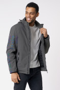Купить Куртка мужская с капюшоном темно-серого цвета 88602TC, фото 12