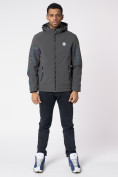 Купить Куртка мужская с капюшоном темно-серого цвета 88602TC, фото 8