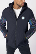 Купить Куртка мужская с капюшоном темно-синего цвета 88602TS, фото 9