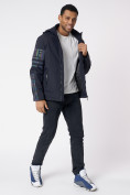 Купить Куртка мужская с капюшоном темно-синего цвета 88602TS, фото 3