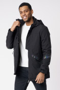 Купить Куртка мужская удлиненная с капюшоном черного цвета 88611Ch, фото 13