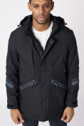 Купить Куртка мужская удлиненная с капюшоном черного цвета 88611Ch, фото 10