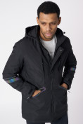 Купить Куртка мужская удлиненная с капюшоном черного цвета 88611Ch, фото 11