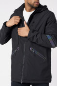 Купить Куртка мужская удлиненная с капюшоном черного цвета 88611Ch, фото 12