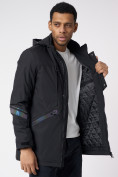 Купить Куртка мужская удлиненная с капюшоном черного цвета 88611Ch, фото 15