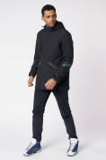 Купить Куртка мужская удлиненная с капюшоном черного цвета 88611Ch, фото 2