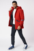 Купить Куртка мужская удлиненная с капюшоном красного цвета 88611Kr, фото 13
