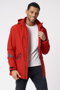 Купить Куртка мужская удлиненная с капюшоном красного цвета 88611Kr, фото 8