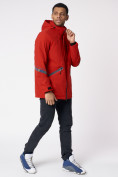 Купить Куртка мужская удлиненная с капюшоном красного цвета 88611Kr, фото 11