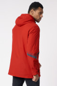 Купить Куртка мужская удлиненная с капюшоном красного цвета 88611Kr, фото 9
