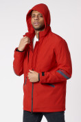 Купить Куртка мужская удлиненная с капюшоном красного цвета 88611Kr, фото 6
