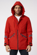 Купить Куртка мужская удлиненная с капюшоном красного цвета 88611Kr, фото 5