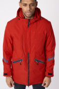 Купить Куртка мужская удлиненная с капюшоном красного цвета 88611Kr, фото 4