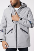 Купить Куртка мужская удлиненная с капюшоном светло-серого цвета 88611SS, фото 13