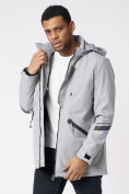 Купить Куртка мужская удлиненная с капюшоном светло-серого цвета 88611SS, фото 14
