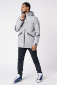 Купить Куртка мужская удлиненная с капюшоном светло-серого цвета 88611SS, фото 5