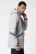 Купить Куртка мужская удлиненная с капюшоном светло-серого цвета 88611SS, фото 12