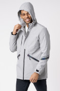 Купить Куртка мужская удлиненная с капюшоном светло-серого цвета 88611SS, фото 8