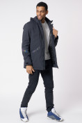 Купить Куртка мужская удлиненная с капюшоном темно-серого цвета 88611TC, фото 3