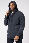 Купить Куртка мужская удлиненная с капюшоном темно-серого цвета 88611TC, фото 9