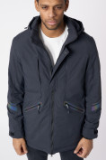 Купить Куртка мужская удлиненная с капюшоном темно-серого цвета 88611TC, фото 10