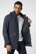 Купить Куртка мужская удлиненная с капюшоном темно-серого цвета 88611TC, фото 14