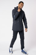 Купить Куртка мужская удлиненная с капюшоном темно-серого цвета 88611TC, фото 6