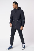 Купить Куртка мужская удлиненная с капюшоном темно-синего цвета 88611TS, фото 11