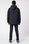 Купить Куртка мужская удлиненная с капюшоном темно-синего цвета 88611TS, фото 15