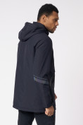 Купить Куртка мужская удлиненная с капюшоном темно-синего цвета 88611TS, фото 8
