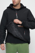 Купить Куртка-анорак спортивная мужская черного цвета 88620Ch, фото 13