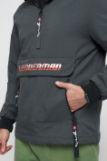 Купить Куртка-анорак спортивная мужская темно-серого цвета 88620TC, фото 10